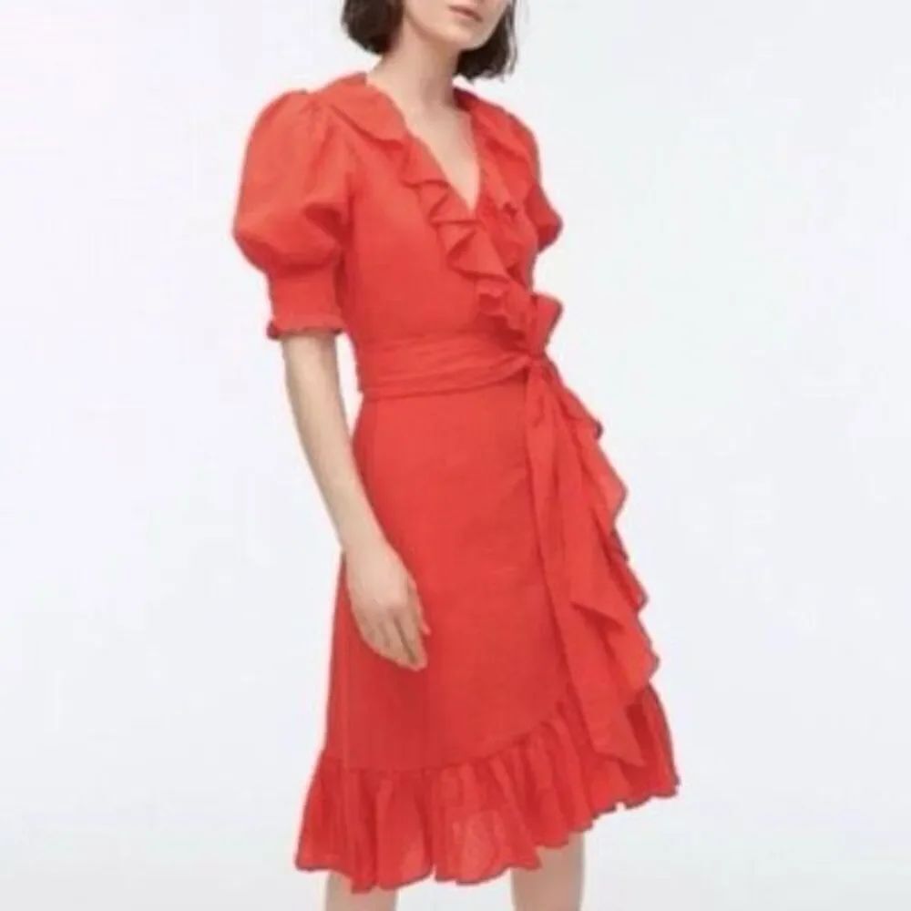 J. Crew Ruffle wrap Dress Cotton Size XS